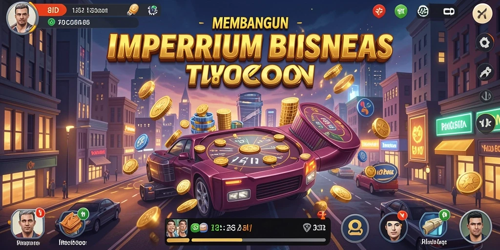 Tangkapan layar permainan 8ID menampilkan aksi bisnis Tycoon yang dinamis.