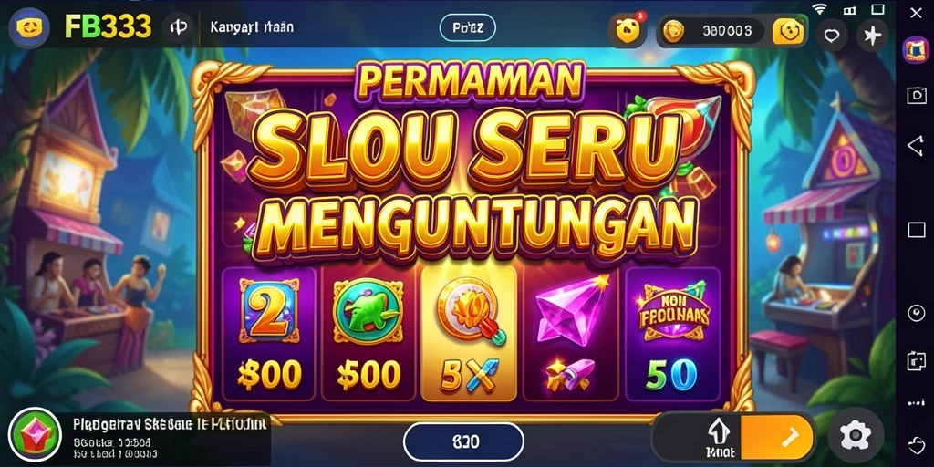 Tampilan gameplay FB333 menampilkan gulungan slot menarik dengan berbagai tema.