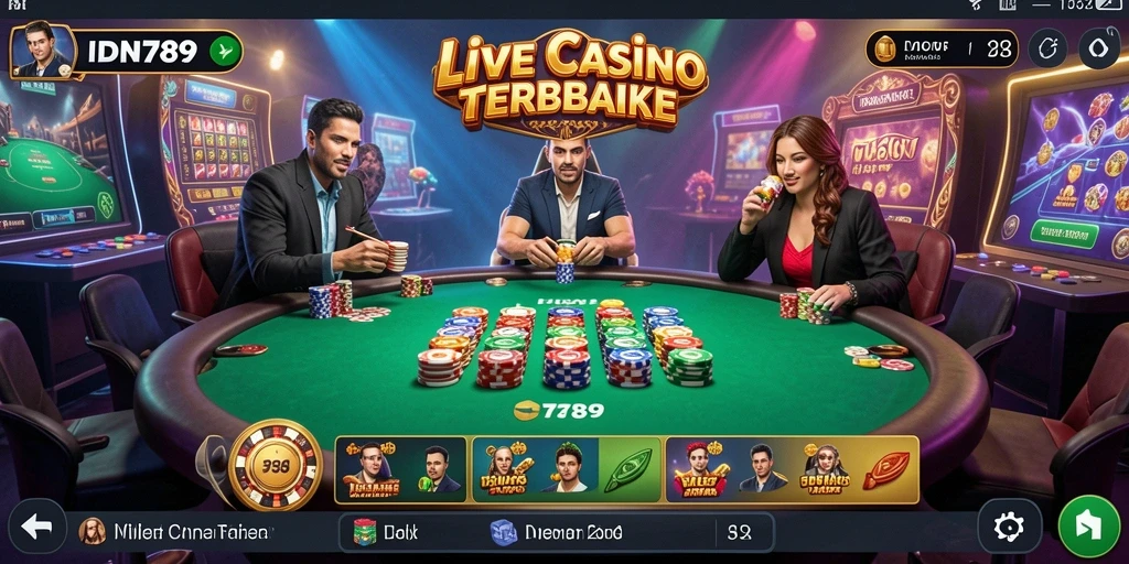 Tampilan gameplay Live Casino yang mendebarkan di IDN789.