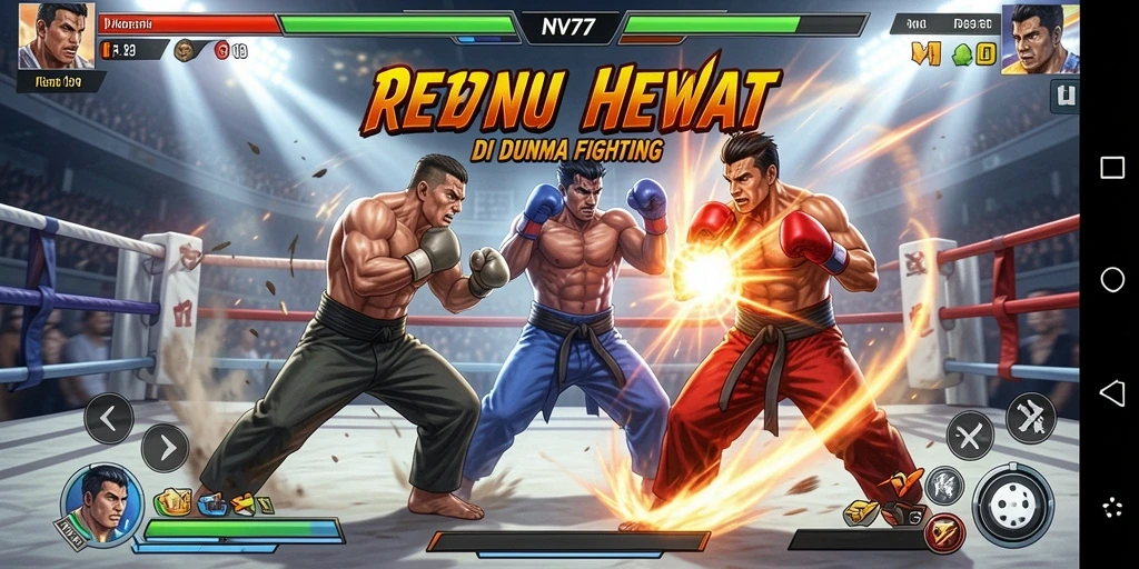 Gameplay NV77 yang intens dalam pertarungan Fighting.