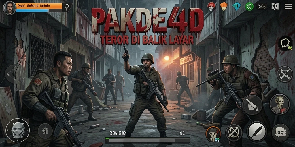 Tangkapan layar PAKDE4D menampilkan suasana menyeramkan dan gameplay yang mendebarkan.