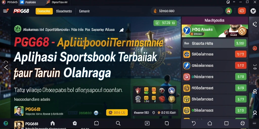 Screenshot tampilan gameplay PGG68 saat taruhan olahraga.