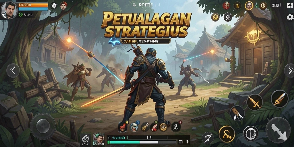 Screenshot gameplay RPRR menampilkan strategi pertempuran yang intens.