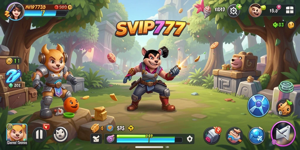 Tampilan gameplay seru dari SVIP777 dengan warna cerah.