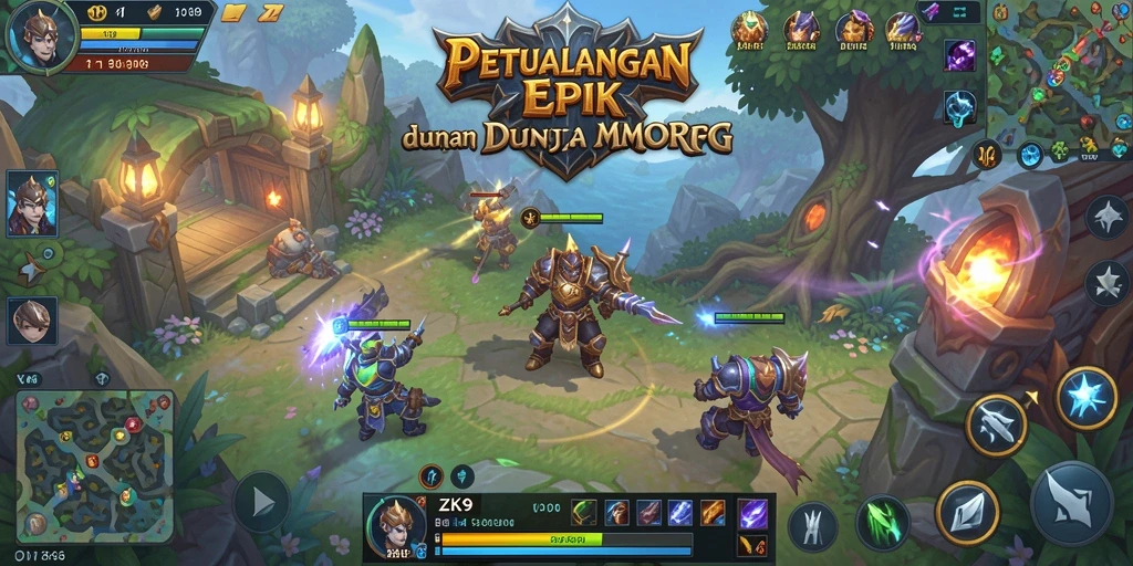 Tampilan gameplay ZK9 yang penuh aksi di dunia MMORPG.